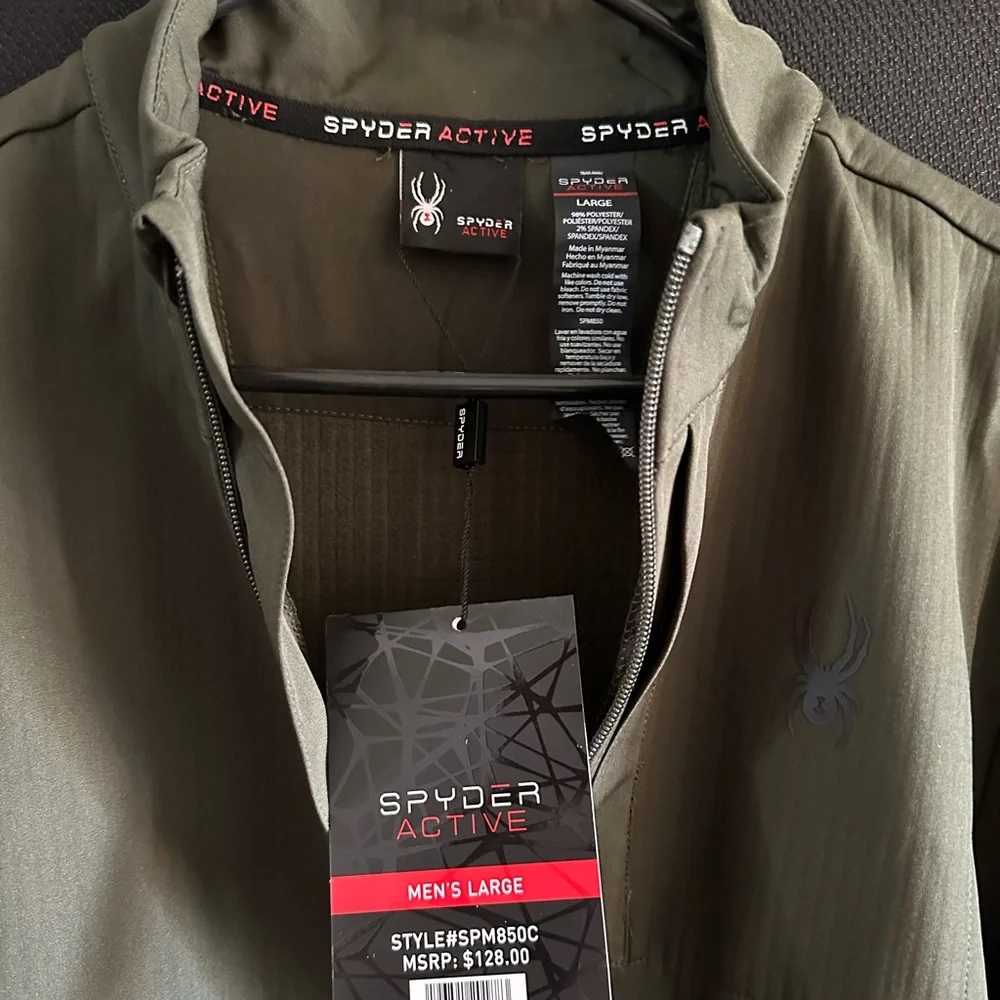 Spyder Active Zip Up Jacket Olive Green Men’s Size Large